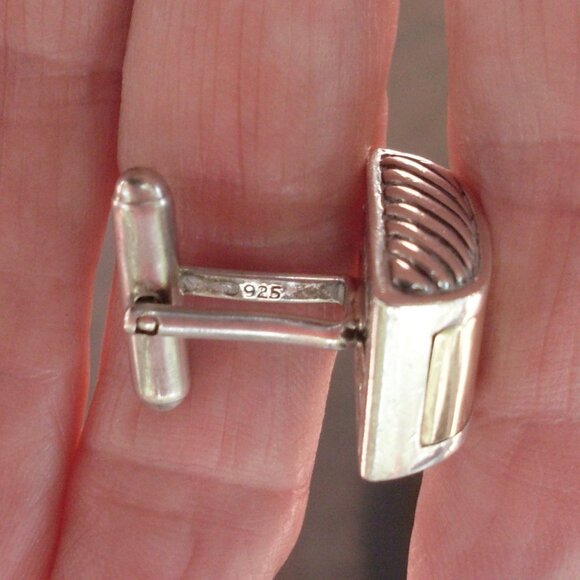 Retired David Yurman Cable Classic Cufflinks - 18K/925 - Gift Boxed - Picture 7 of 8